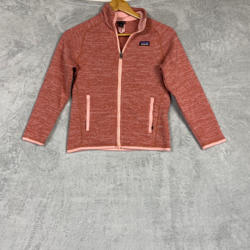 Patagonia Girls Better Sweater Full Zip Fleece Jacket Coral Pink Size M 10